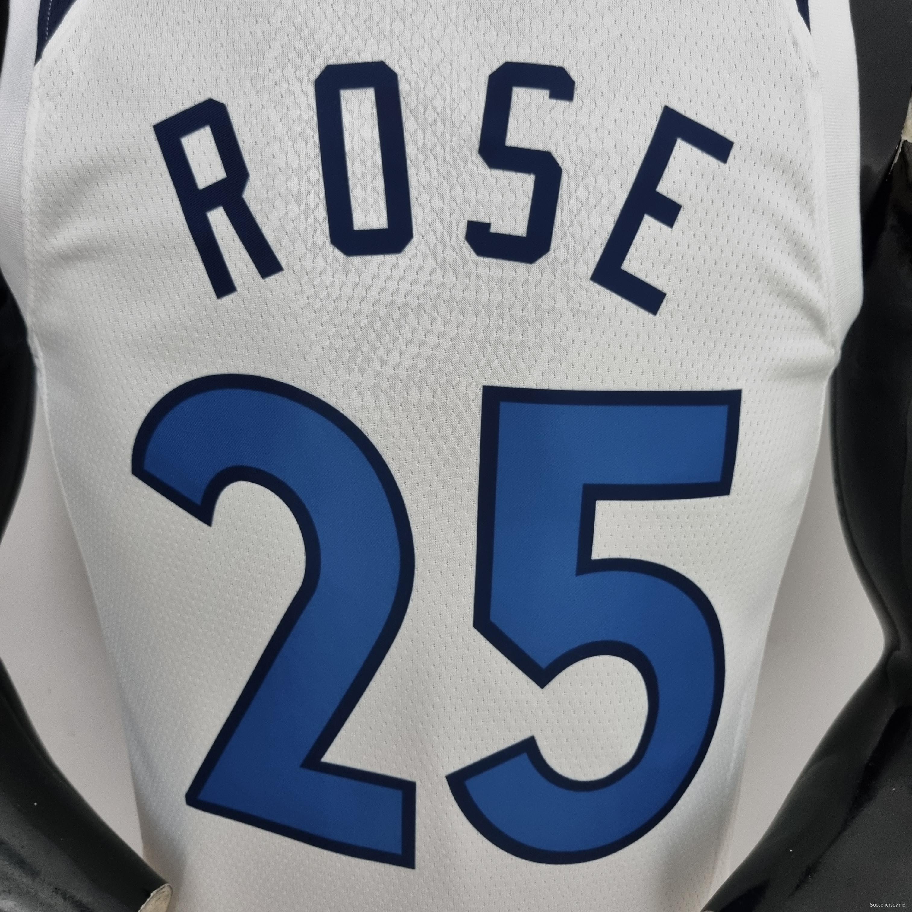 75th Anniversary Minnesota Timberwolves Rose #25 Royal White NBA Jersey