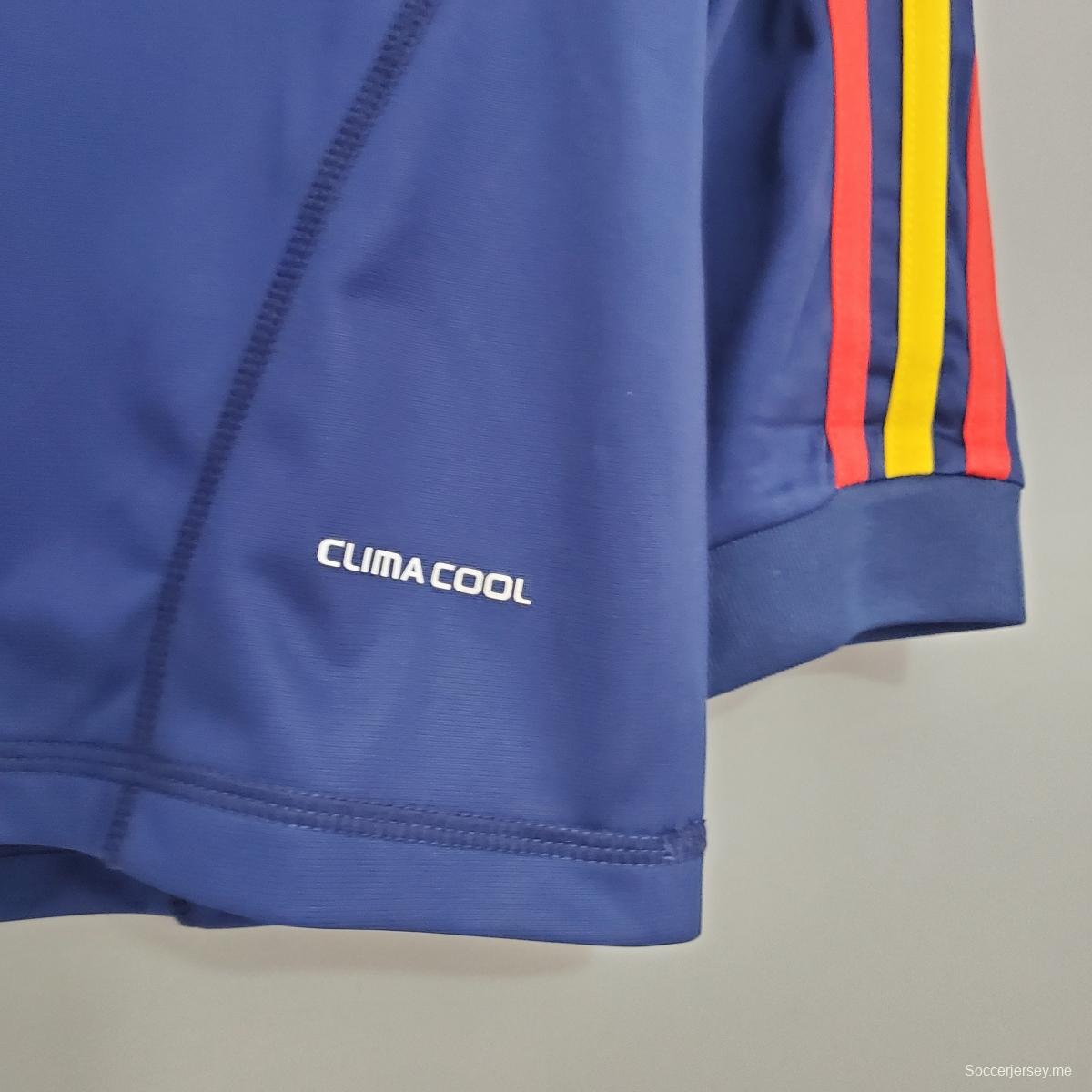 قميص كرة القدم الإسباني بأكمام طويلة ريترو 2010 خارج أرضه
