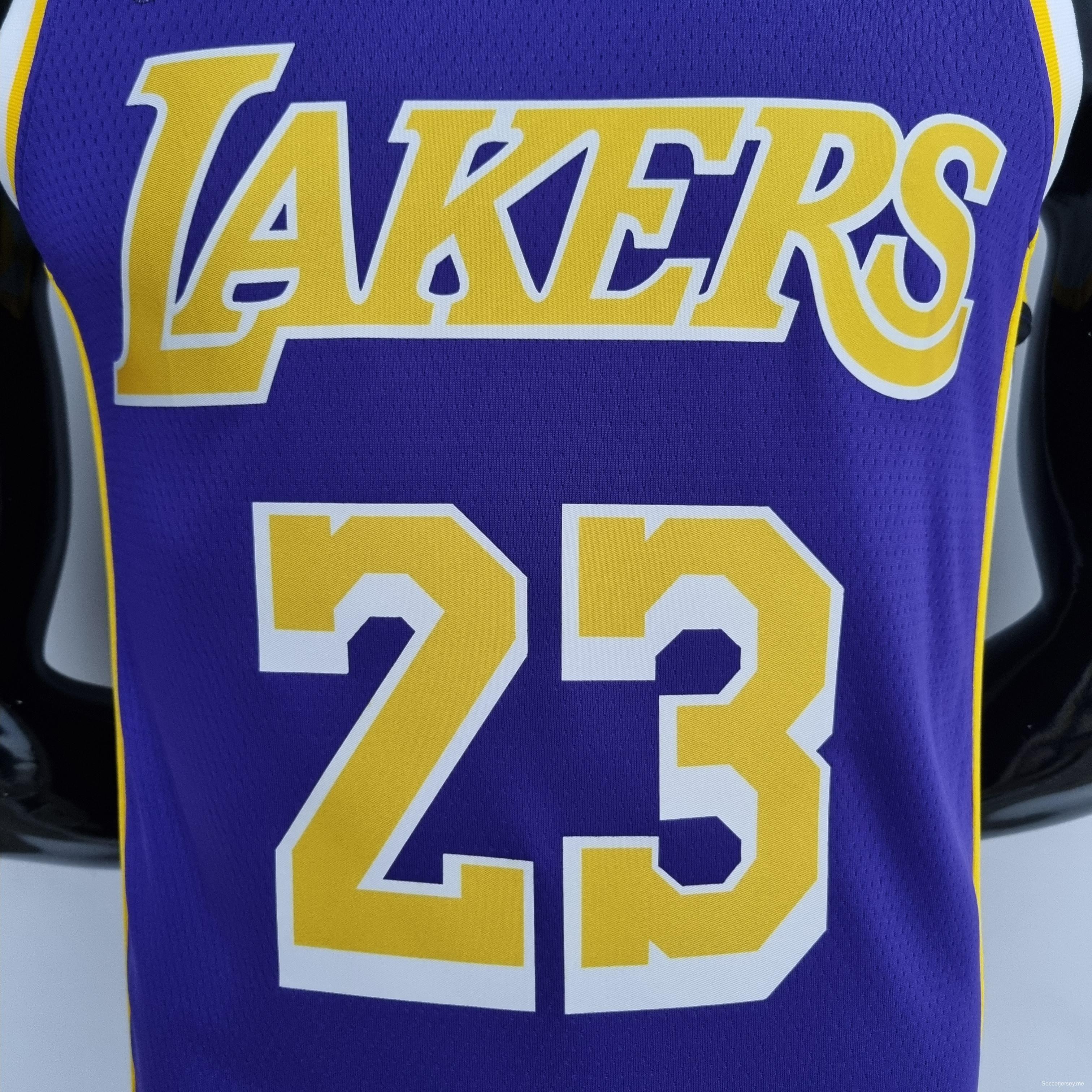 75th Anniversary James #23 Los Angeles Lakers Jordan Purple NBA Jersey