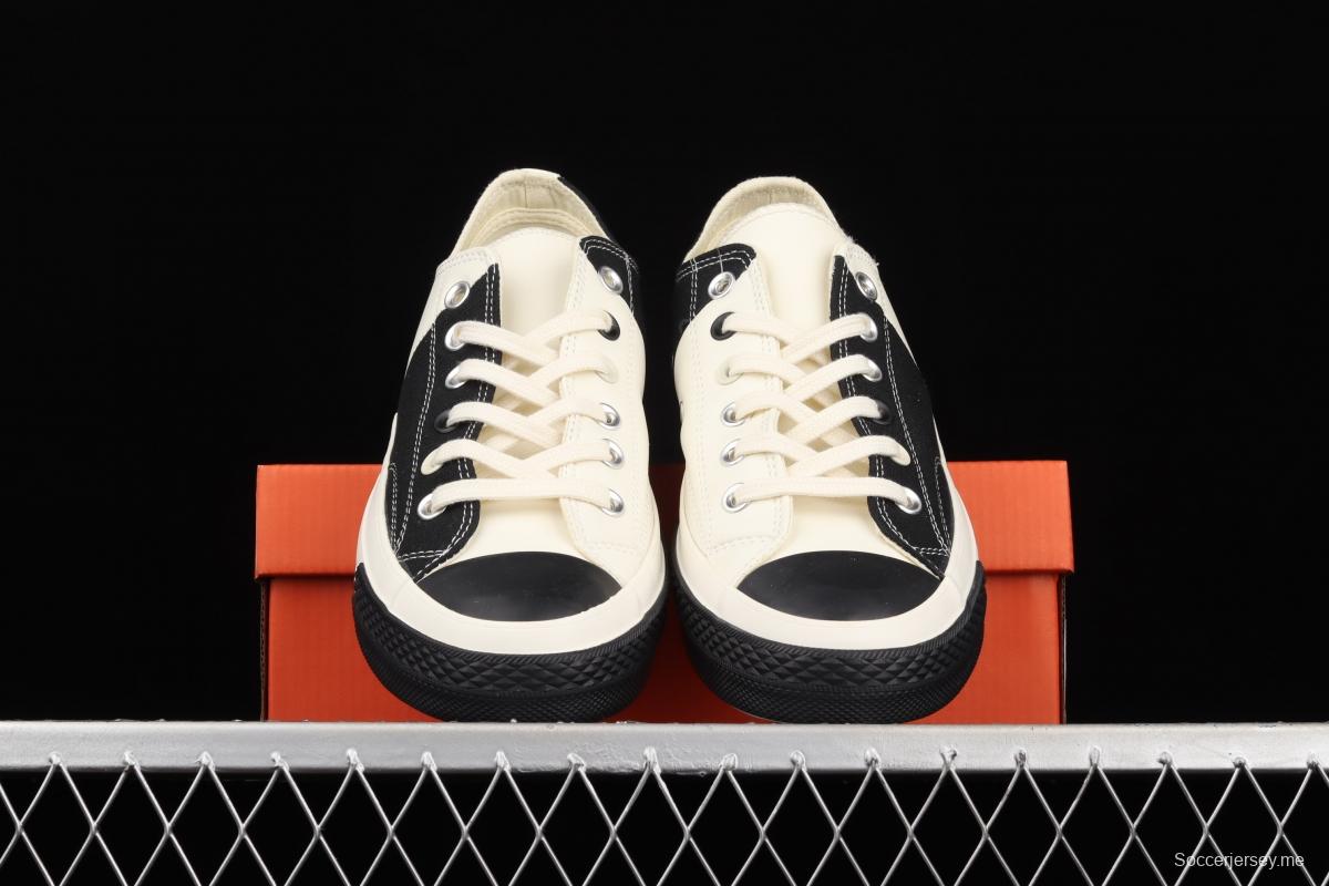 Converse Restructured Chuck 1970 White spliced black and white vulcanized low-top leisure sports shoes 168624C