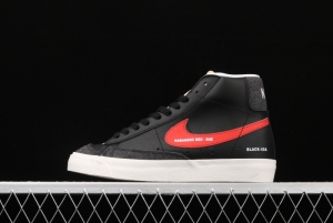 NIKE Blazer Mid'77 Trail Blazers four-color hook black high-top casual board shoes DA2142-046