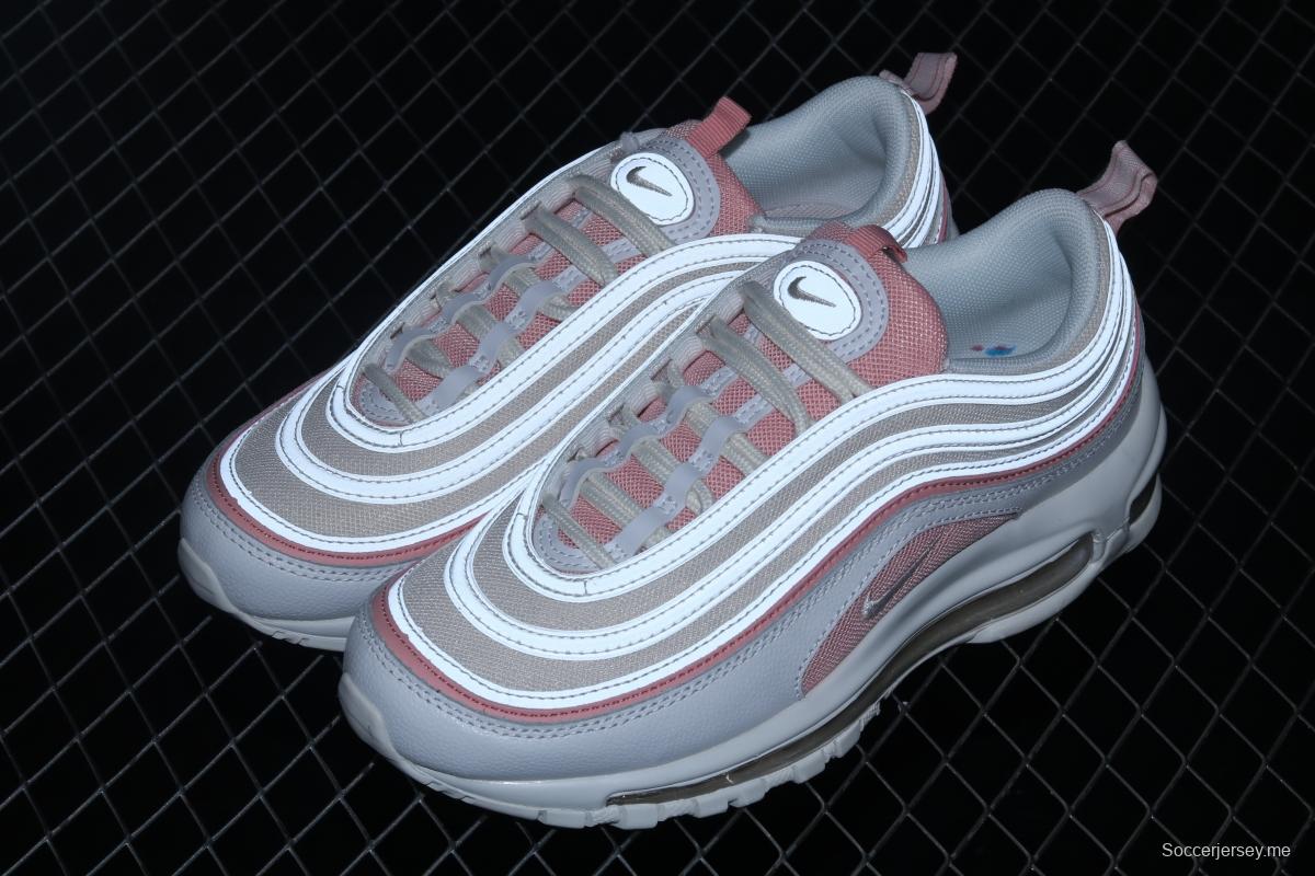 NIKE Air Max 97 White and pink 3M reflective bullet running shoes 921733-104