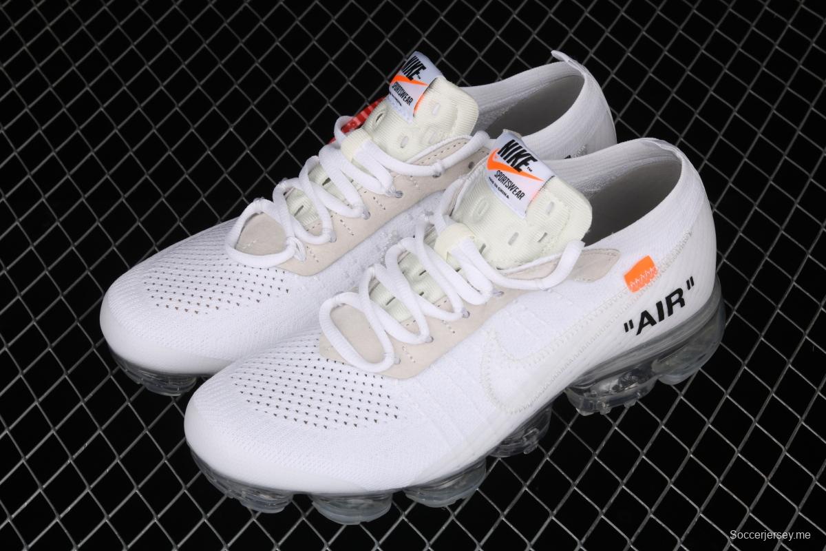 OFF-White x NIKE Vapor Max joint name steam air cushion jogging shoes AA3831-100