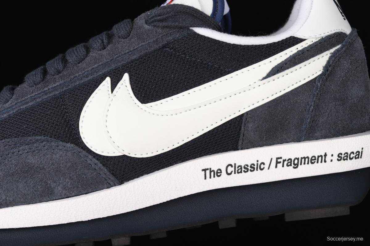 Fragment Design x Sacai x NIKE LDWaffle co-named overlapping design avant-garde waffle deformable leisure jogging shoes DH2684-400