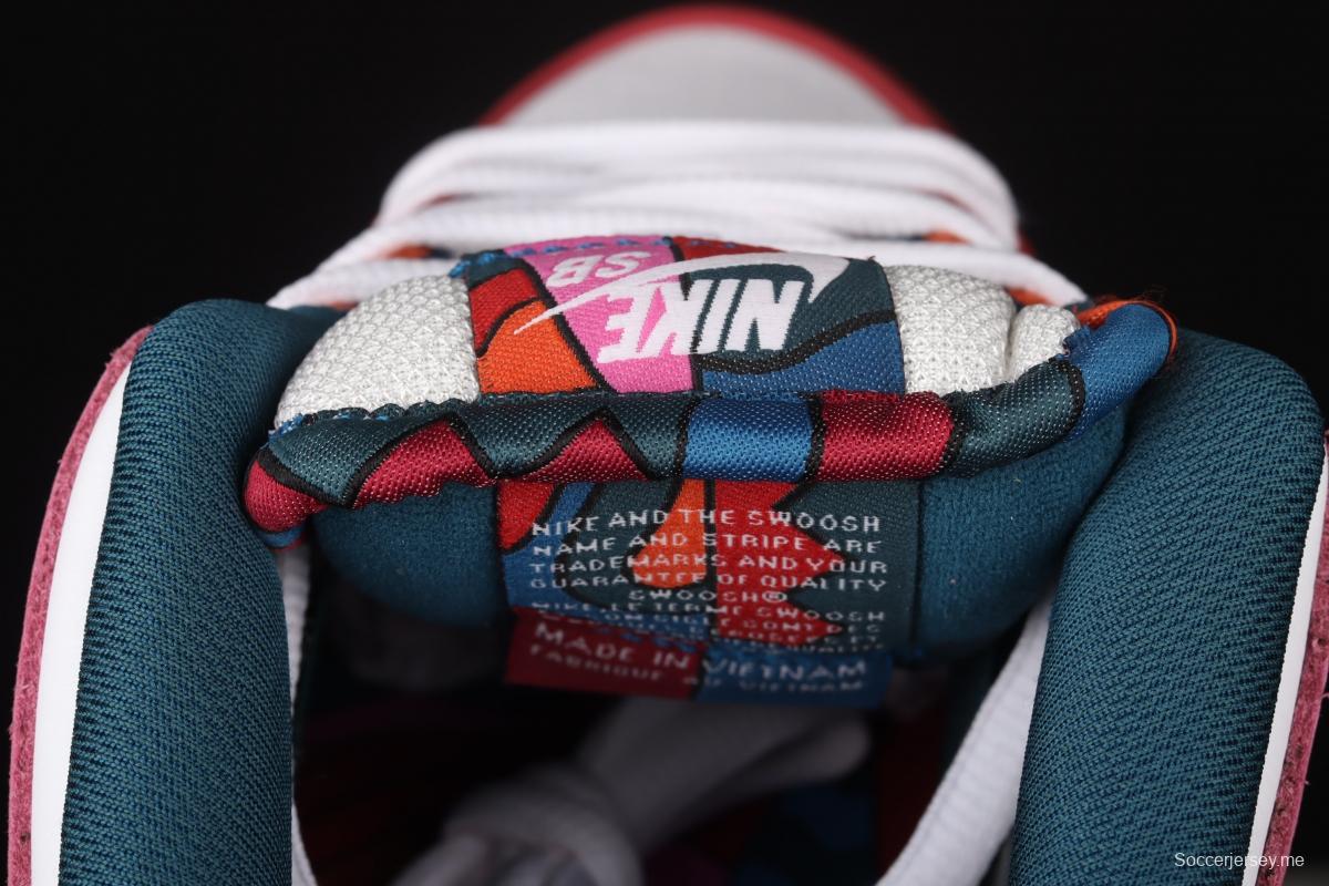 Parra x Nike SB DUNK Low Multi-Color 2021 Slam Dunk Series low-side leisure sports skateboard shoes mandarin duck color difference splicing double small hooks DH7695-2021