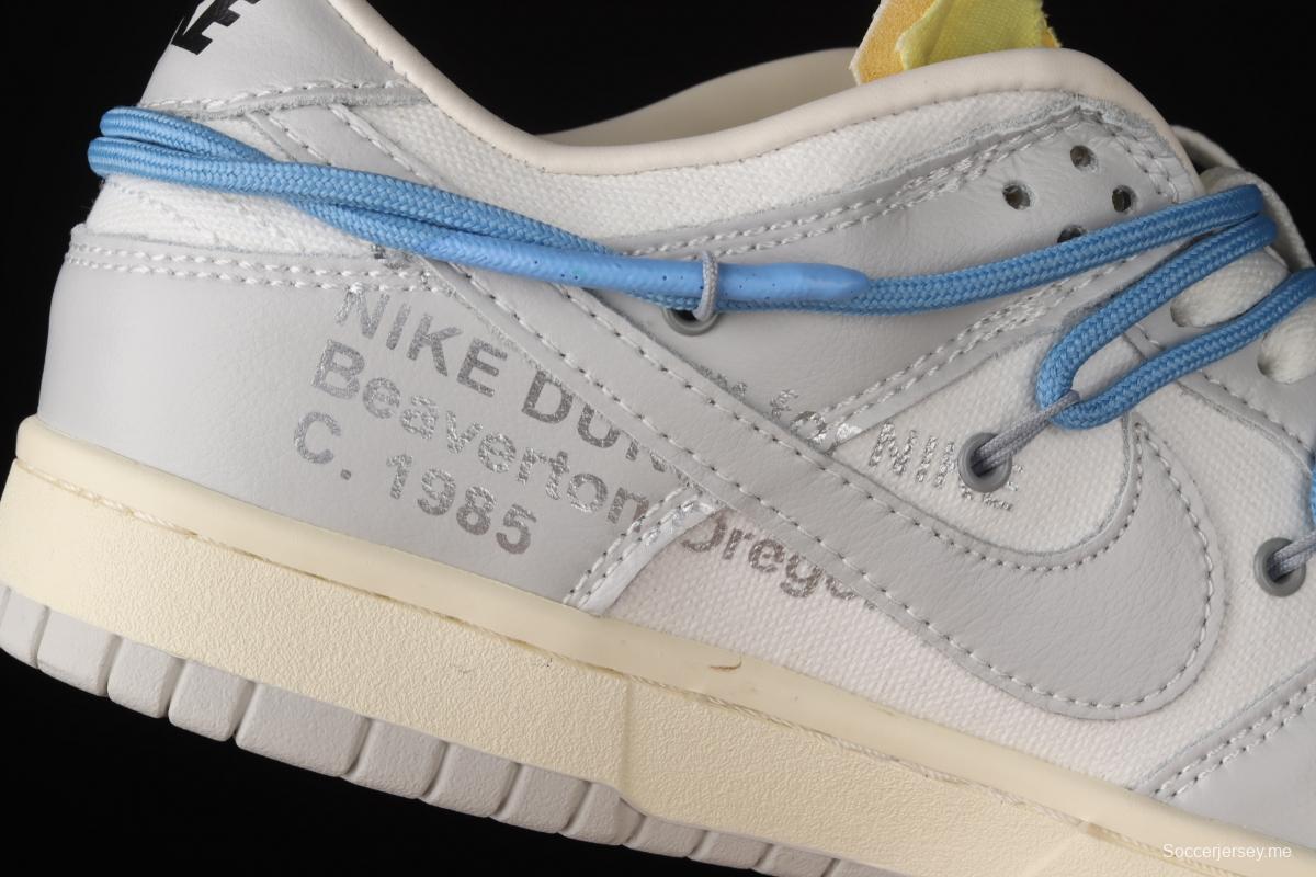 OFF-White x NIKE DUNK Low 04 of 50 OW Grey Leisure Sports Skateboard shoes DM1602-113