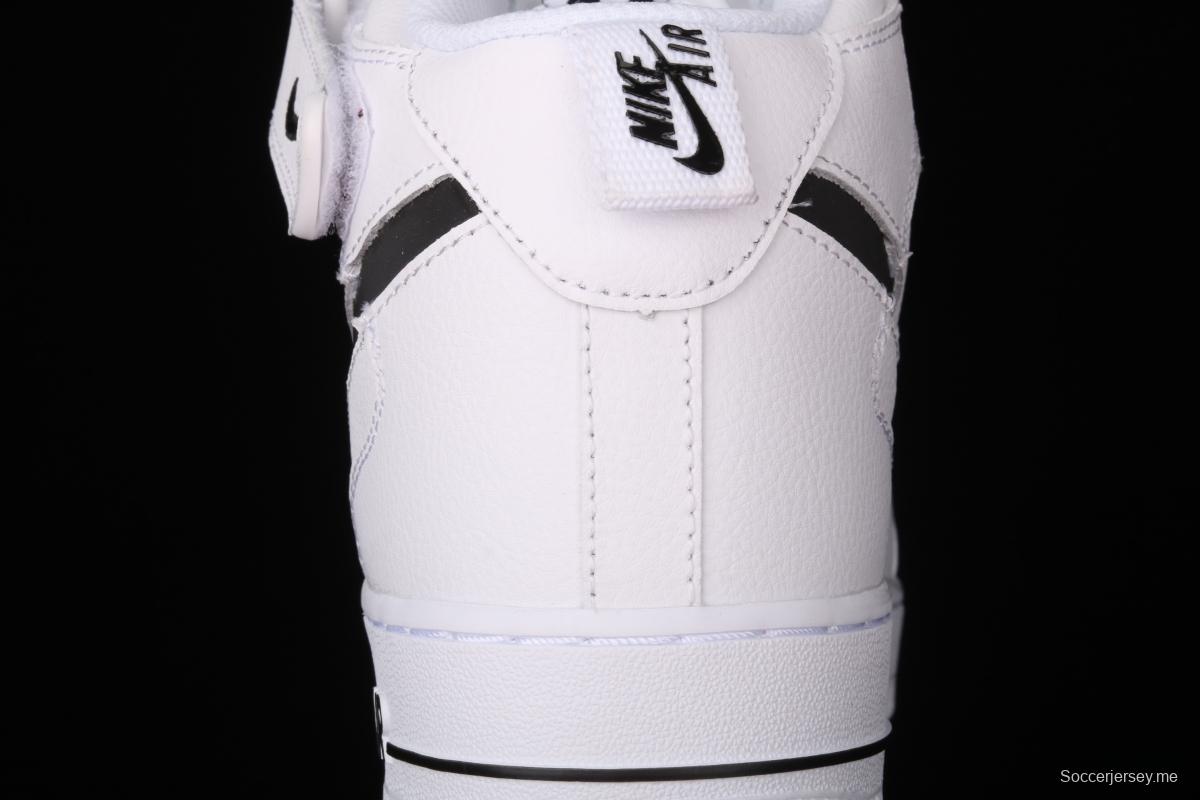 NIKE Air Force 1 Mid Premium ShAdidasow grey all-white side Logo3M reflective board shoes CV3039-108