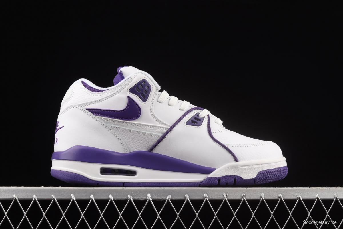 NIKE Air Flight 89 White and Purple Air cushion Basketball shoes CN0050-101