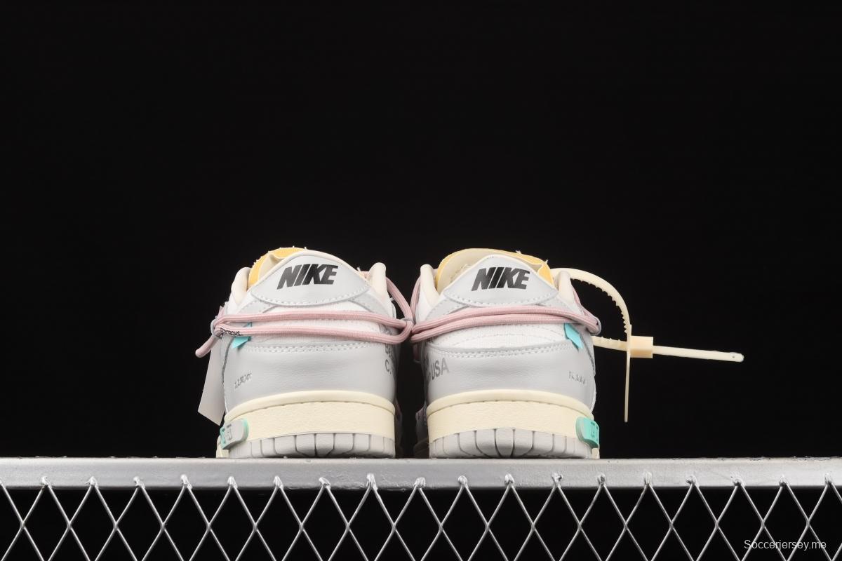 OFF-White x NIKE DUNK Low 04 of 50 OW grey leisure sports skateboard shoes DM1602-109