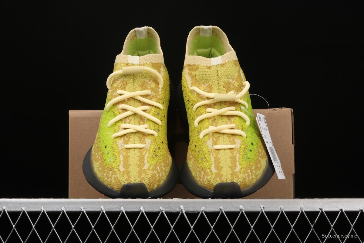 Adidas Yeezy Boost 380 Hylte Glow FZ4990 Kanye jointly limited coconut 380 fluorescent yellow luminous running shoes