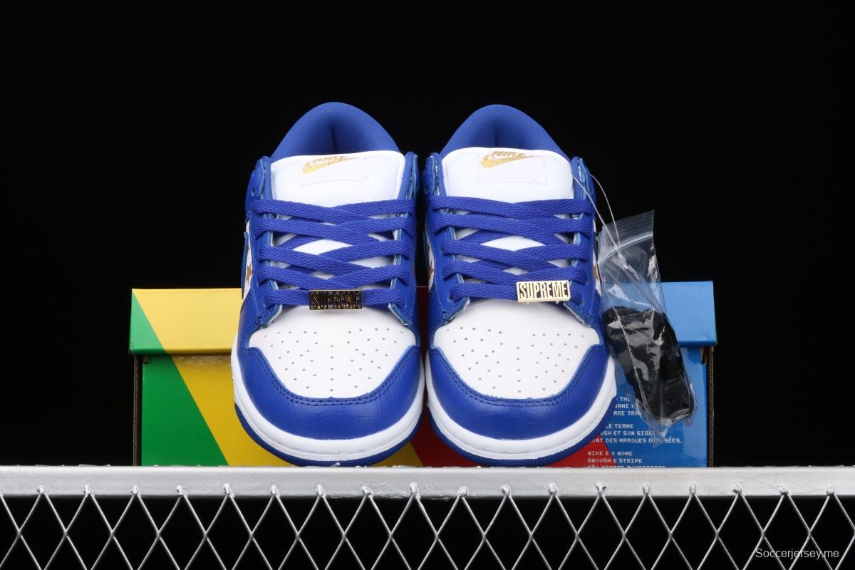 Supreme x NIKE SB DUNK Low joint style leisure sports skateboard shoes DH3228-100