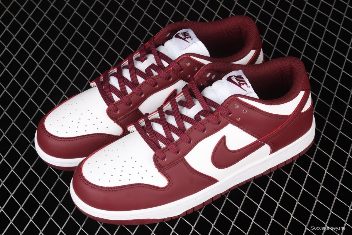 NIKE SB DUNK Low Prm wine red and white color SB buckle rebound fashion leisure board shoes DD1503-108