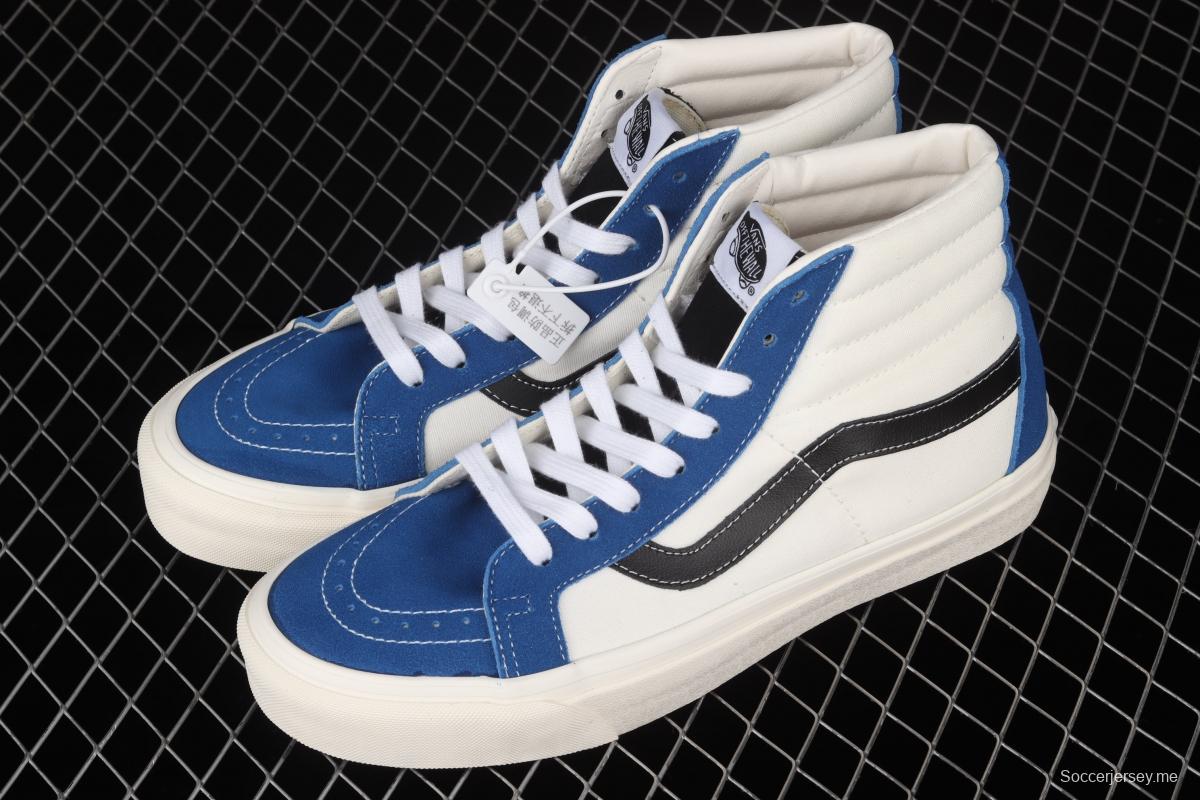 Vans Sk-Hi 38 DX blue-and-white high-top casual shoes VN0A4BVB21R