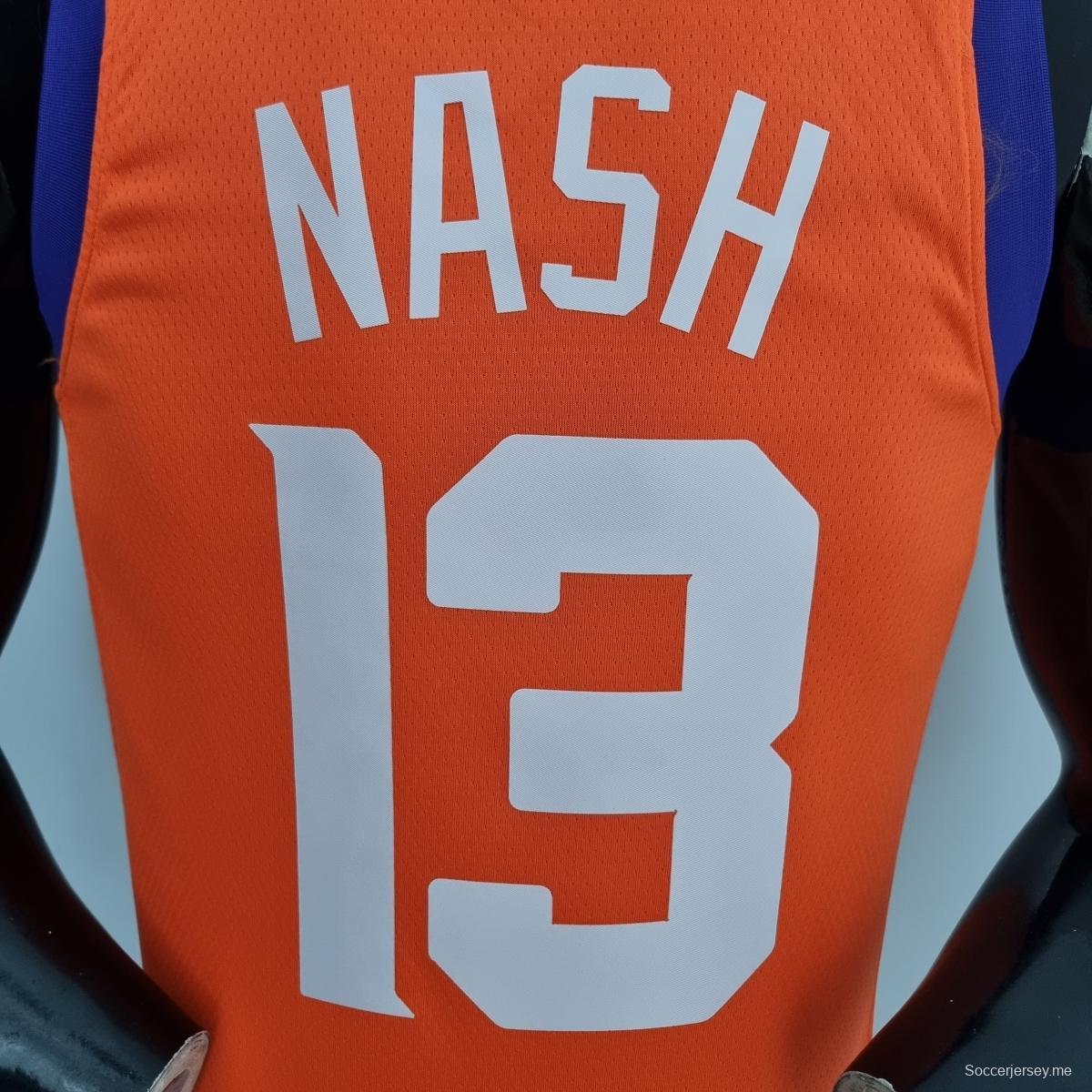 الذكرى 75 للذكرى السنوية الـ 75 لـ NASH#13 قميص فينيكس صنز جوردان ذو الطابع البرتقالي في دوري كرة السلة الأمريكي للمحترفين
