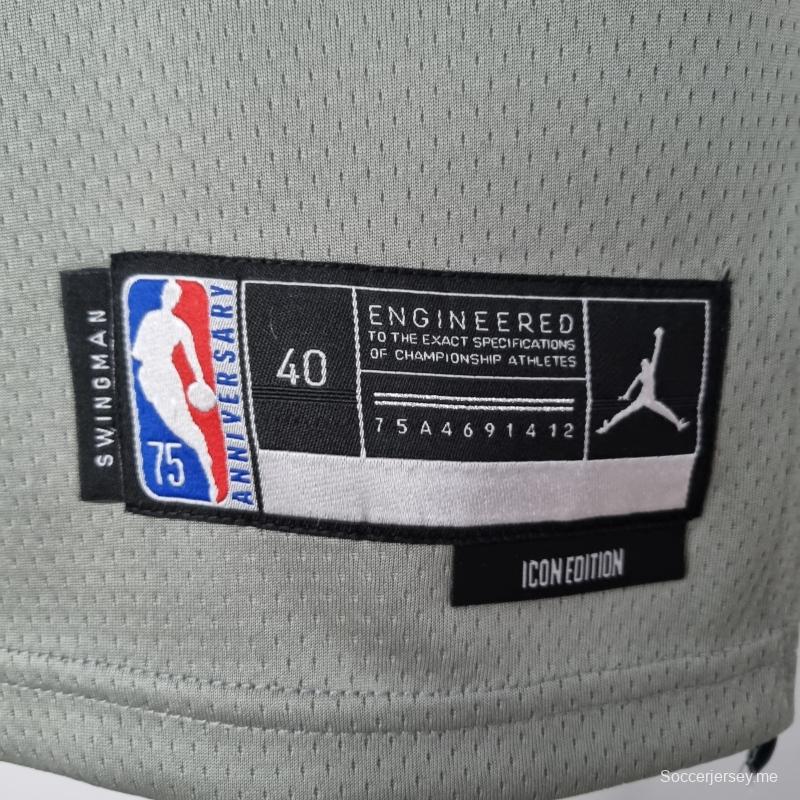 قميص دوري بروكلين نتس بروكلين نتس رقم 75th Anniversaryth Anniversary Durant #7 إصدار مدينة بروكلين نتس إصدار المدينة الرمادي من الدوري الاميركي للمحترفين
