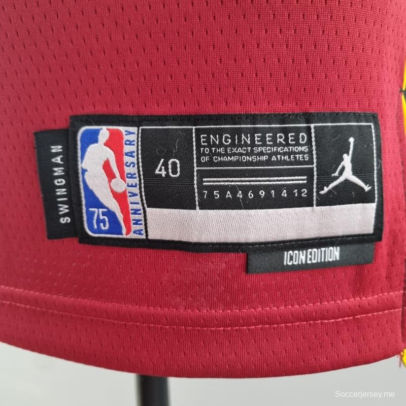 الذكرى السنوية 75 لميامي هيت ميامي هيت جوردان بتلر #22 قميص دوري كرة السلة الأمريكي للمحترفين باللون العنابي
