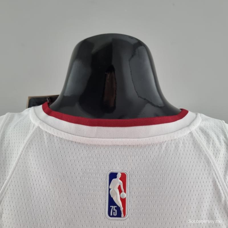 الذكرى 75 لميامي هيت ميامي هيت WADE # 3 قميص أبيض للدوري الاميركي للمحترفين
