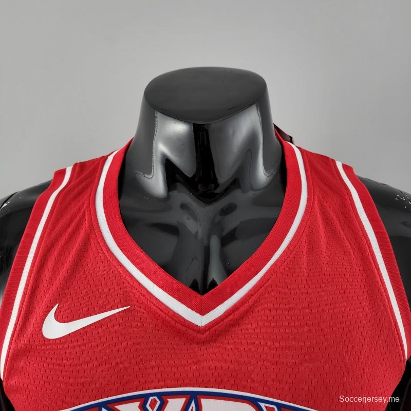 قميص الصاعد فيلادلفيا 76ers ايفرسون رقم 3 الأحمر في الدوري الاميركي للمحترفين
