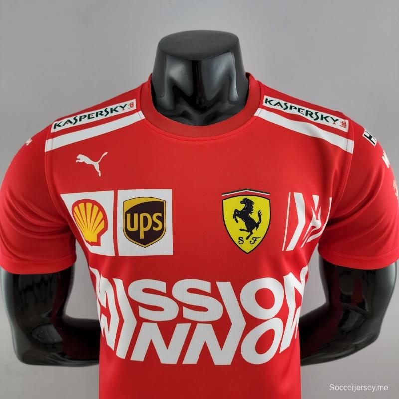2022 قمصان فيراري F1 F1 فيراري باللون الأحمر الراعي الكامل #0007
