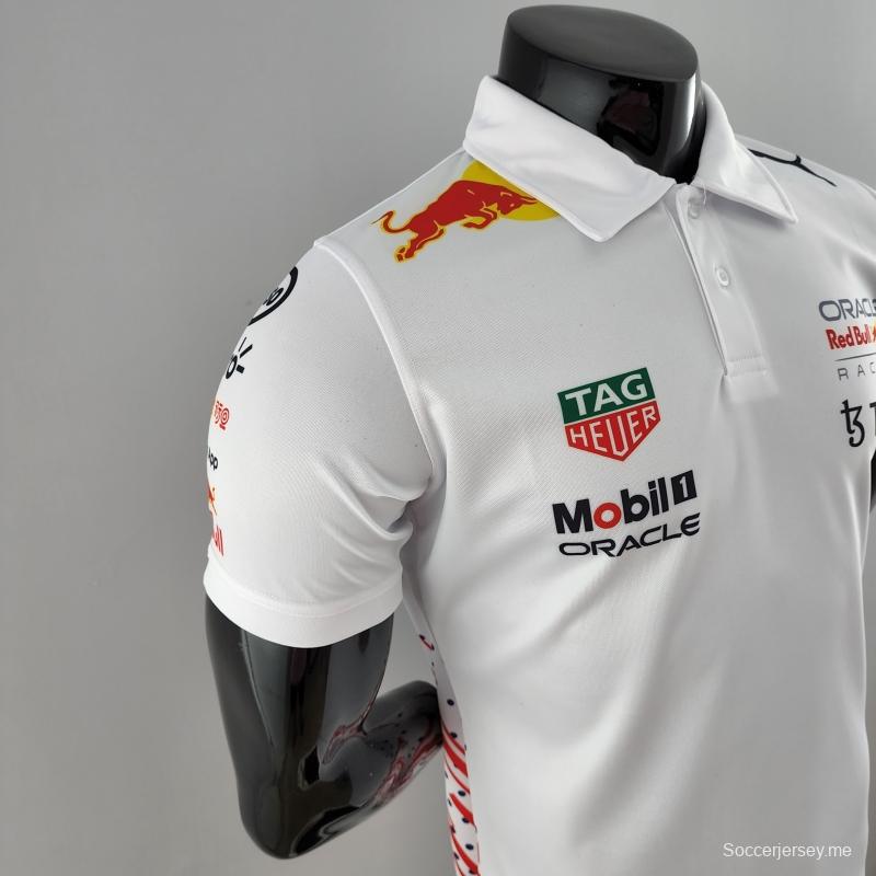 2022 قميص ريدبول 2022 F1 ريدبول أبيض رقم 0011
