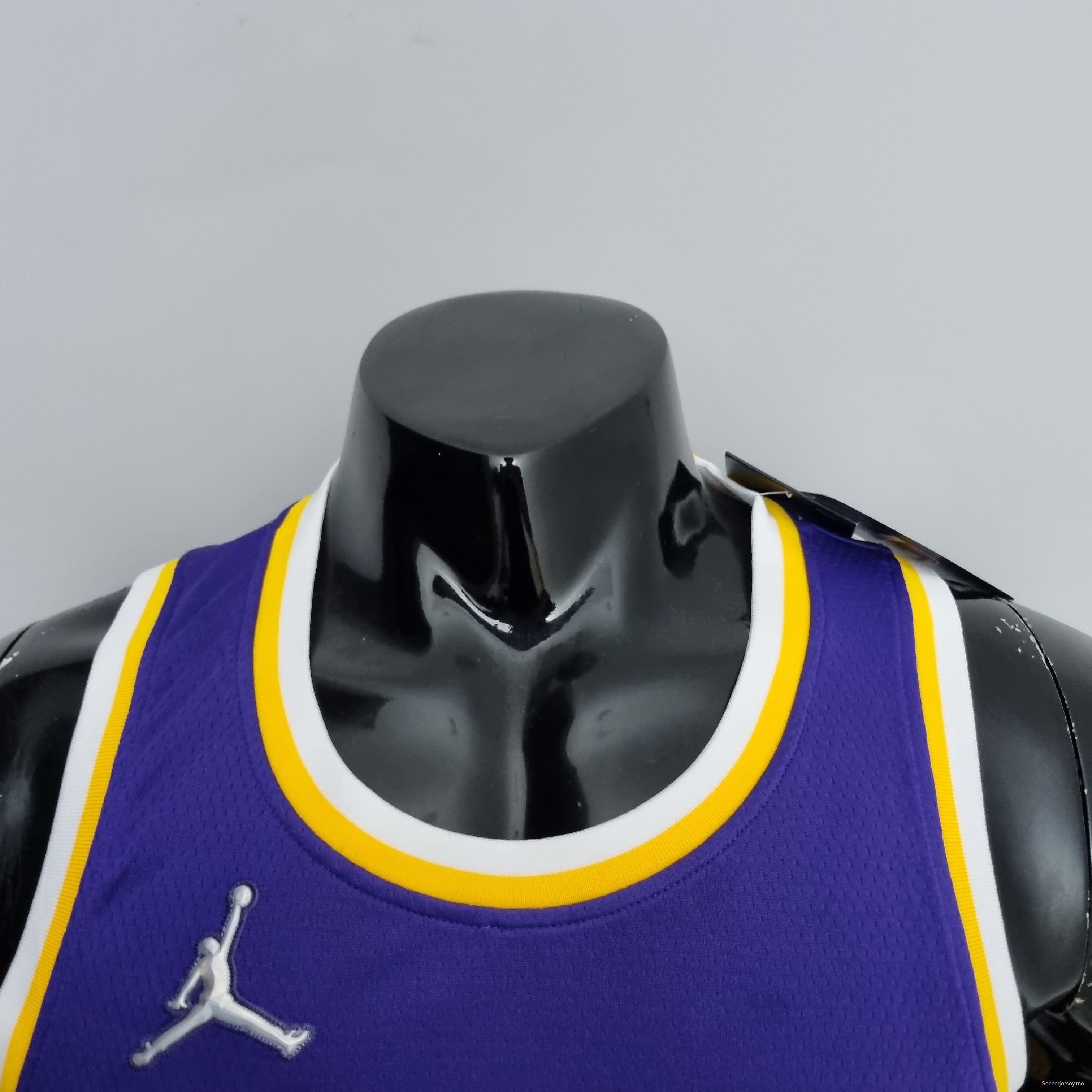 الذكرى 75 للذكرى السنوية رقم 8 لوس أنجلوس ليكرز لوس أنجلوس ليكرز جوردان قميص دوري كرة السلة الأمريكي للمحترفين البنفسجي
