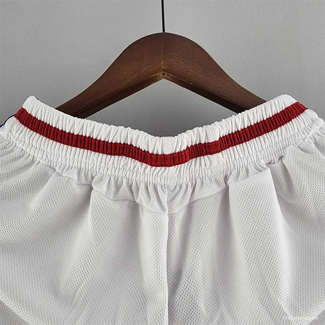 شورت ريترو 1998 فرنسا 1998 أبيض اللون أبيض اللون
