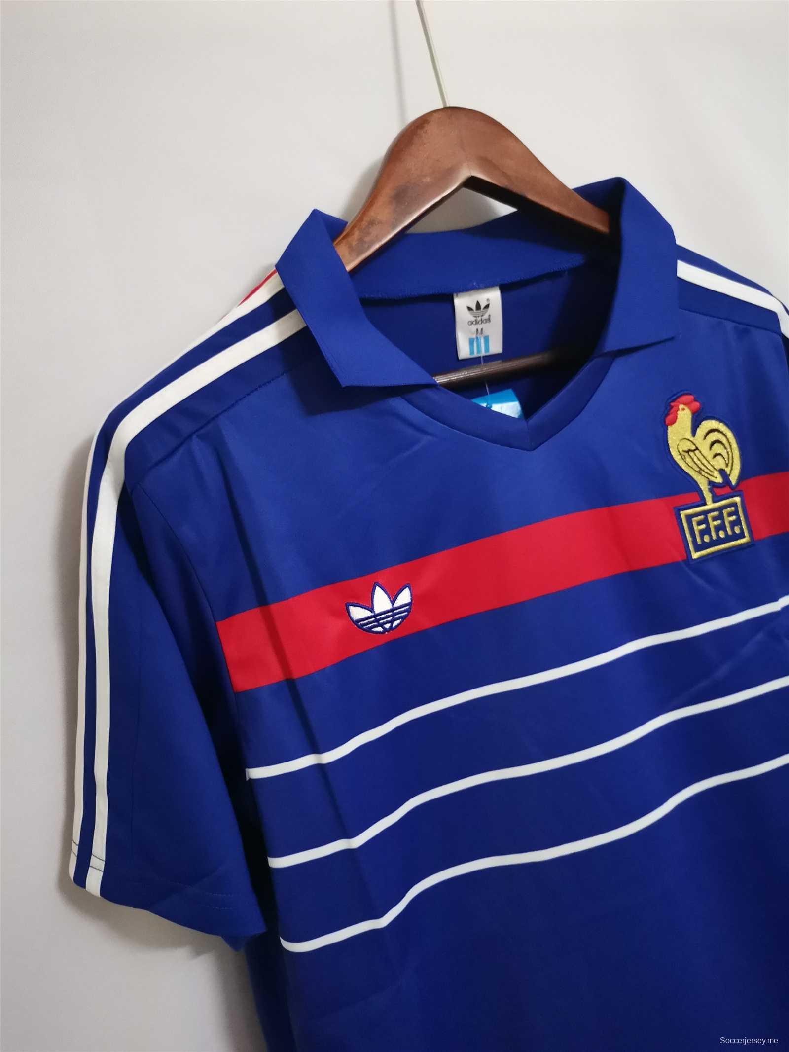 قميص منتخب فرنسا لكرة القدم الفرنسي القديم 1984 ريترو 1984
