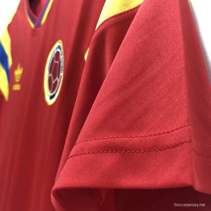 قميص كرة قدم أحمر ريترو 1990 كولومبيا أفرو 1990
