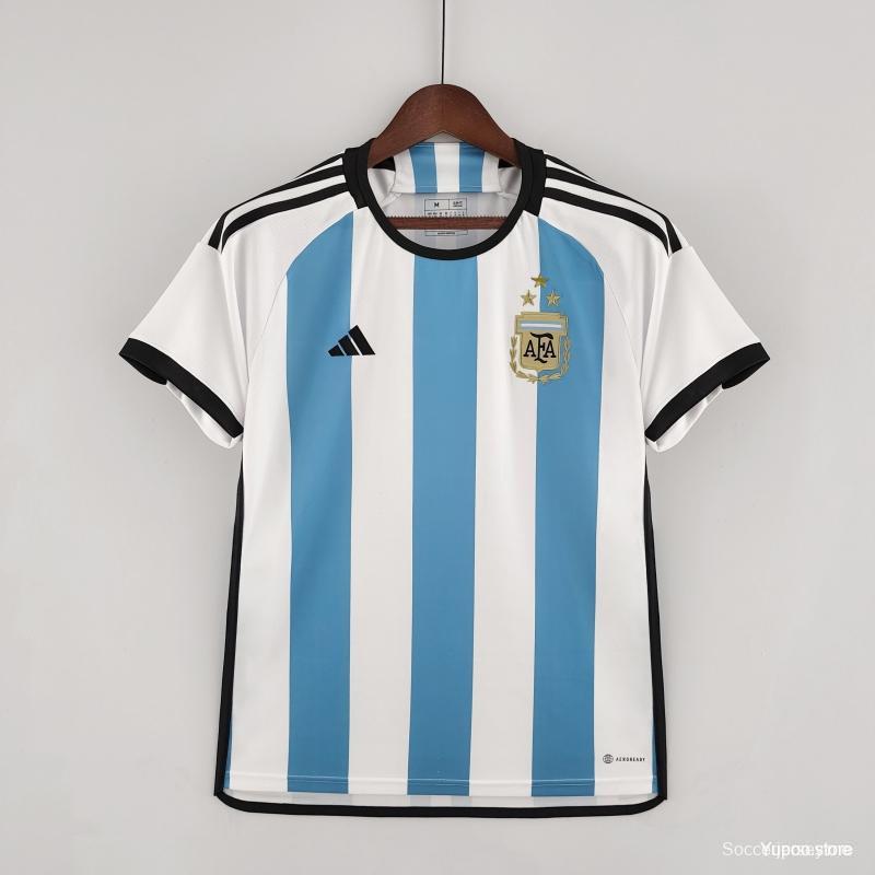 طباعة 3 نجوم 2022 قميص منتخب الأرجنتين كامبونيس ديل موندو
