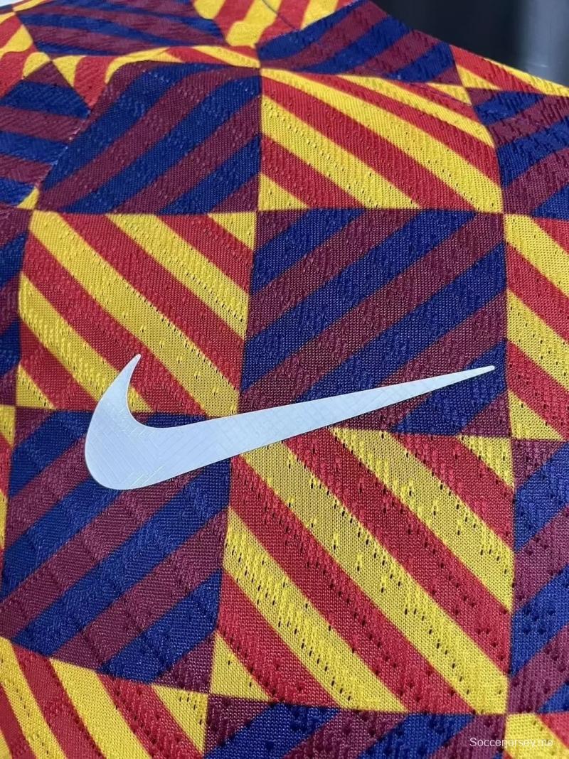 إصدار اللاعب 22 23 22 23 قميص تدريب برشلونة البرتقالي
