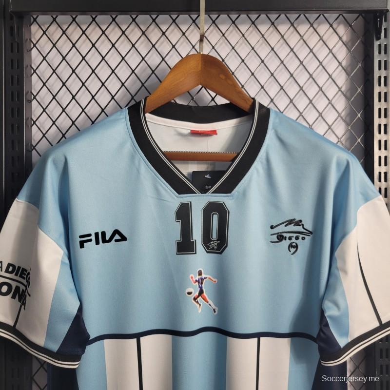 قميص مارادونا الأرجنتيني القديم 2001 رقم 10 طبعة تذكارية للأرجنتين 2001

