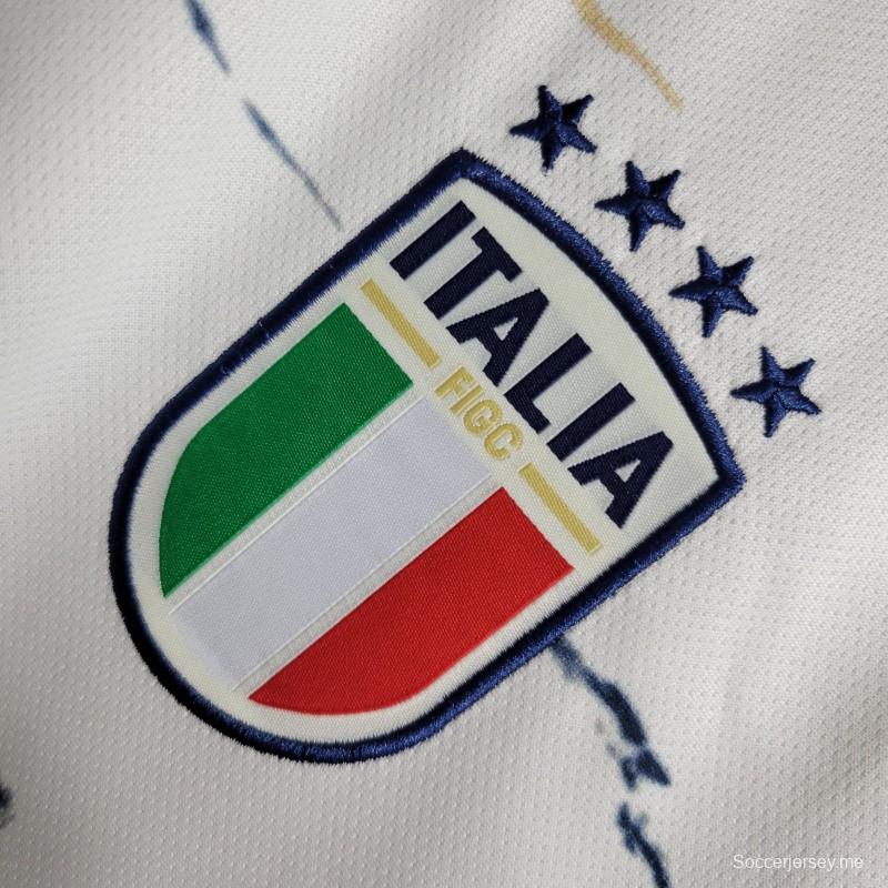 قميص إيطاليا 2023 خارجي أبيض اللون أبيض 2023
