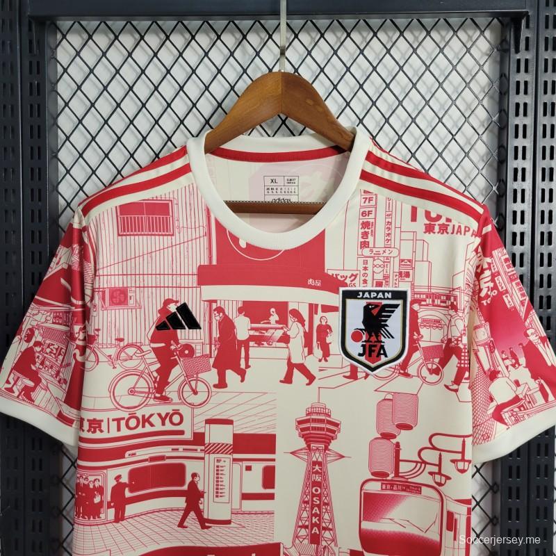 2023 اليابان 2023 قميص أبيض أحمر خاص بالقميص الأبيض والأحمر طبعة طوكيو الخاصة
