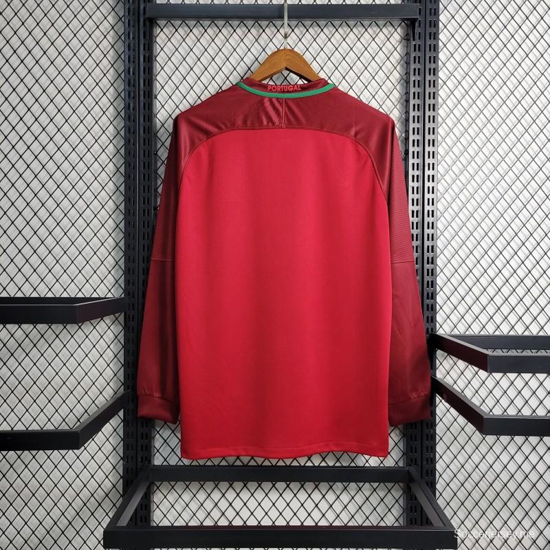 قميص رياضي عتيق بأكمام طويلة أكمام طويلة للبرتغال 2016
