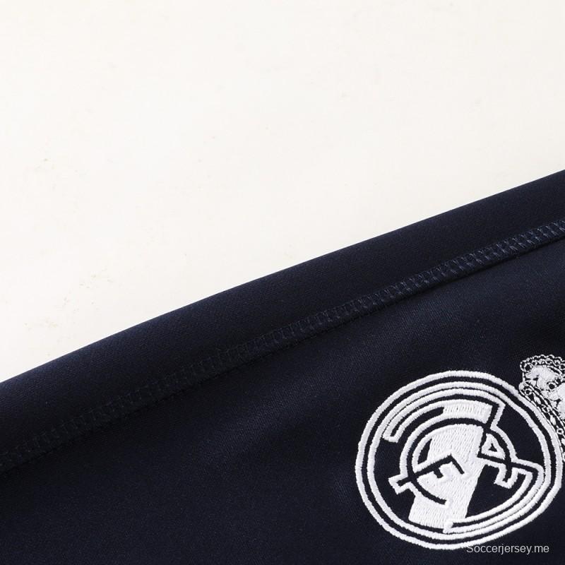 23 24 23 24 ريال مدريد أزرق داكن كامل السحاب + بنطلون + بنطلون
