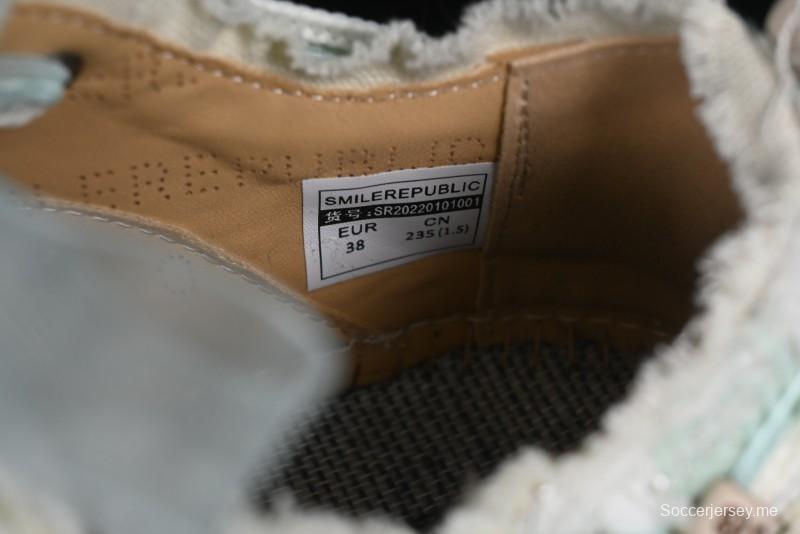 SMILEREPUBLIC Mint Manbo Light Blue Checkered Open Smile Platform Canvas Shoes - G.D4