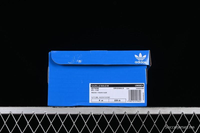 Adidas Originals Gazelle Bold ID7056 Low-Top Sneakers with Thick Sole for Casual Wear, Slip-Resistant and Durable - ID7056