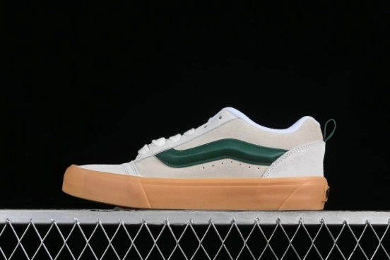Vans Knu-Skool VR3 Lx Low-Top Retro Sneakers in Grey Green with Gum Sole - VN000CS0DWM