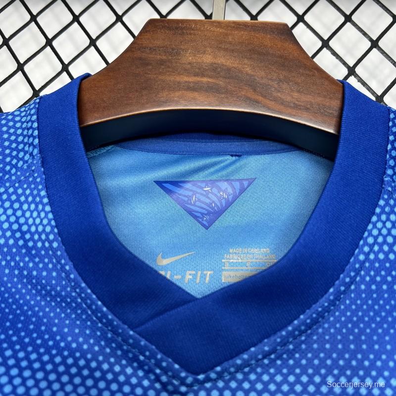 قميص البرازيل 2014 ريترو 2014 أزرق اللون الأزرق
