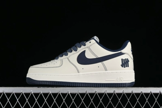 Nike Undefeated Air Force 1'07 Low Casual Sneakers in Deep Blue with Custom Leather and Reflective Details - UN2395-522