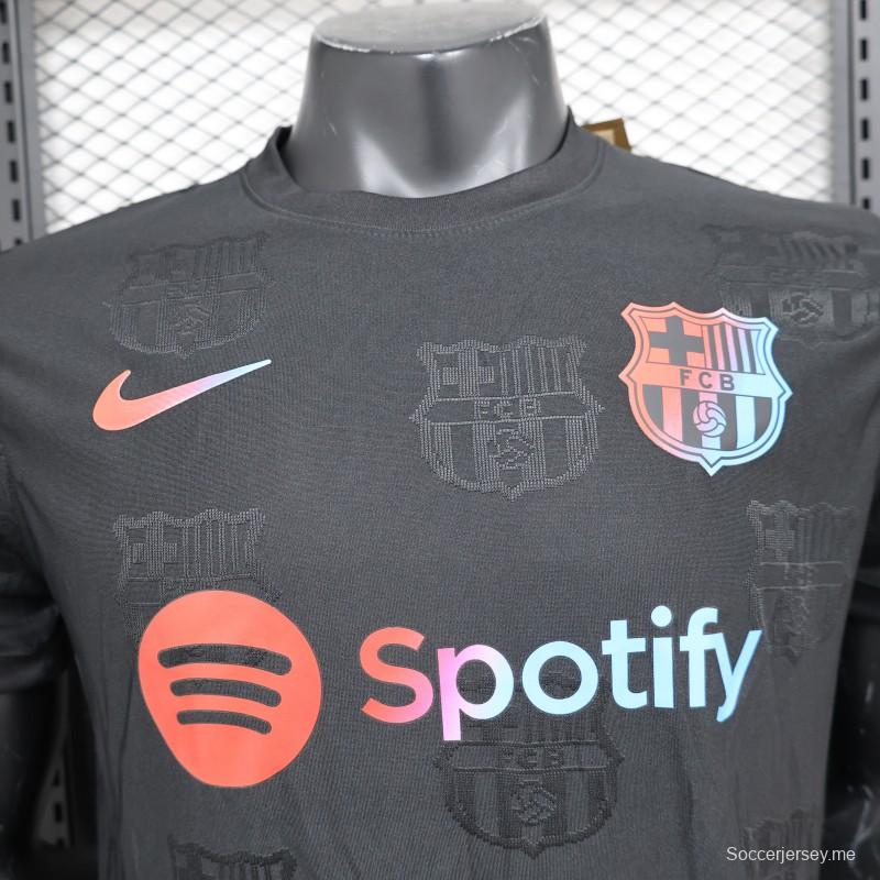 نسخة اللاعب 24/25 قميص برشلونة 24/25 قميص برشلونة الأسود الخاص