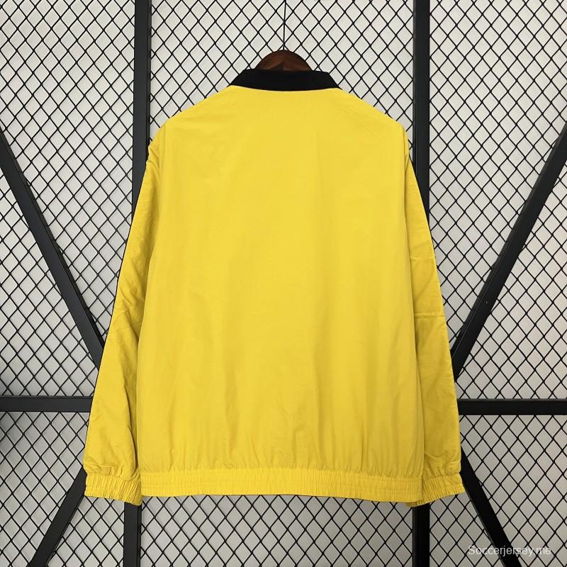 24/25 سترة ريـال مدريد صفراء/حمراء عاكسة قابلة للرياح