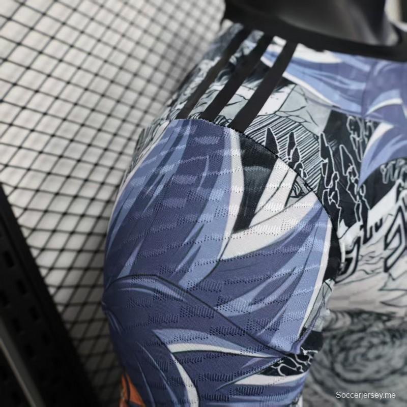 إصدار اللاعب 2025 قميص أبيض ياباني مع قميص دراغون بول غوكو جرافيك