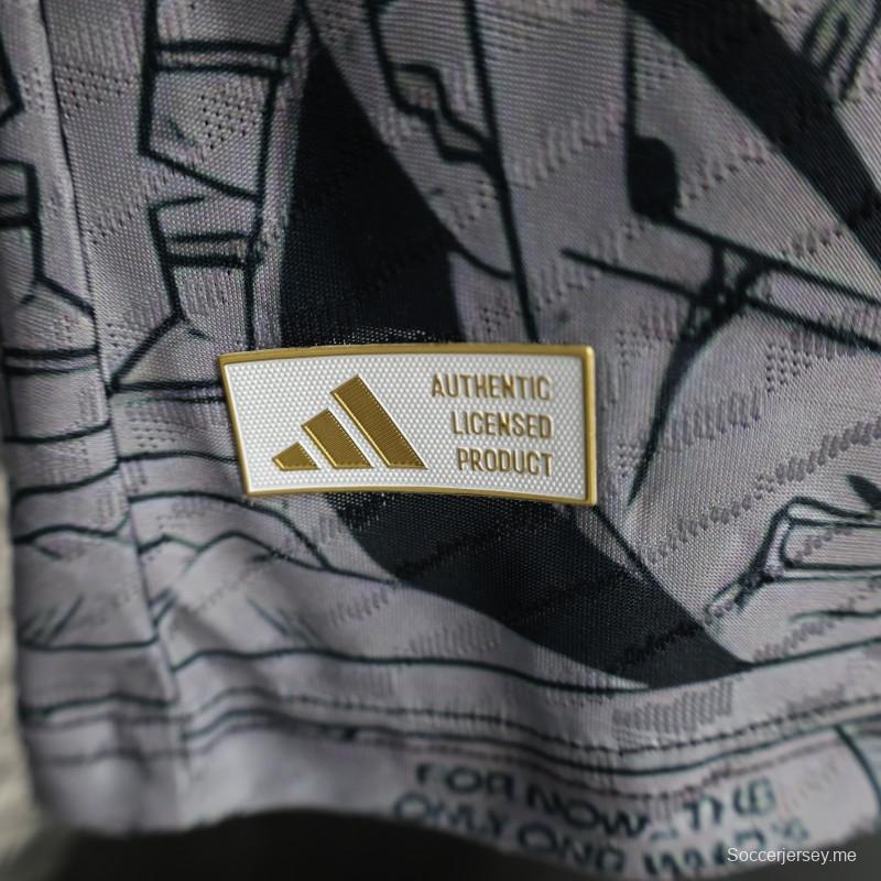 إصدار اللاعب 2025 منتخب اليابان 2025 قميص منتخب اليابان دراغون بول زد فيجيتا رمادي مع قميص برسومات أنيمي