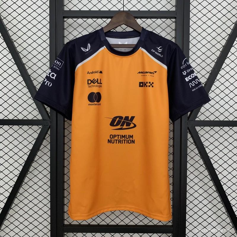 تي شيرت مكلارين فورمولا 2025 فورمولا 1 برتقالي/أسود مكلارين