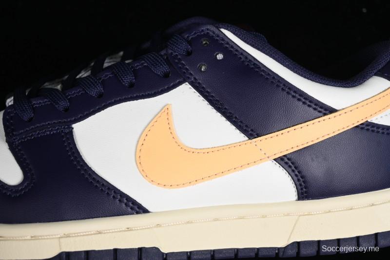 Nike Dunk Low Retro SB Skateboarding Shoes in Navy Blue with Purple Gold White Colorway - FV8106-181