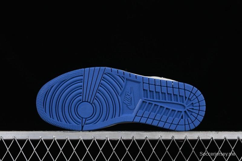 Nike Travis Scott x Fragment Design x Air Jordan 1 Low OG SP AJ1 LV Collaboration Light Blue Low-Top Casual Sneakers - LJ5188-007