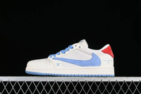 Nike Travis Scott x Fragment Design x Air Jordan 1 Low OG SP AJ1 LV Collaboration Casual Sneakers - XY2688-101