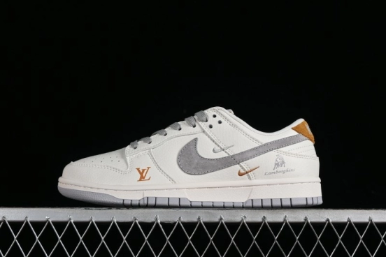 Nike SB Dunk Low LV Collaboration - Beige Grey Lamborghini Anniversary Custom Low-Top Casual Sneakers - FC1688-191