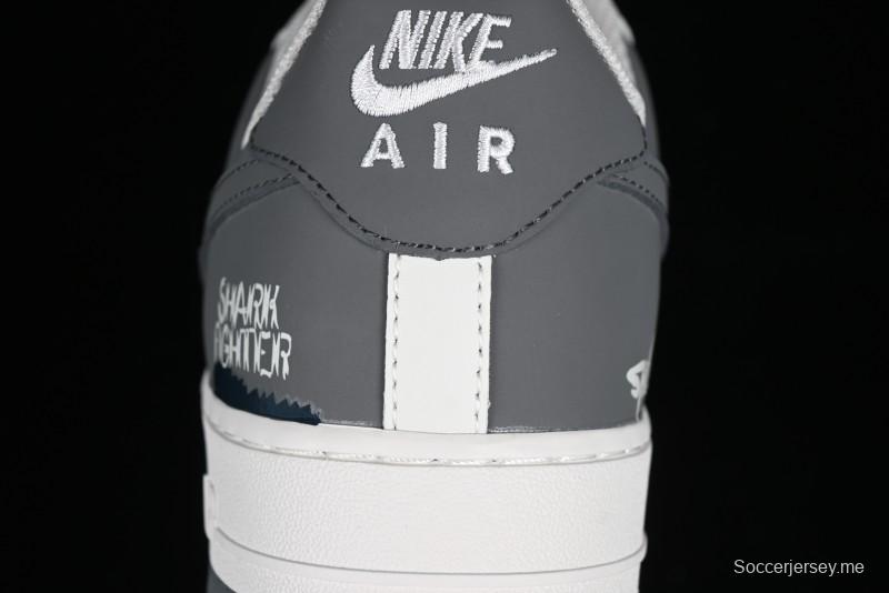 Nike Air Force 1 '07 Low "SHARK" Casual Sneakers with Full-Length Air Cushion - DB3301-220